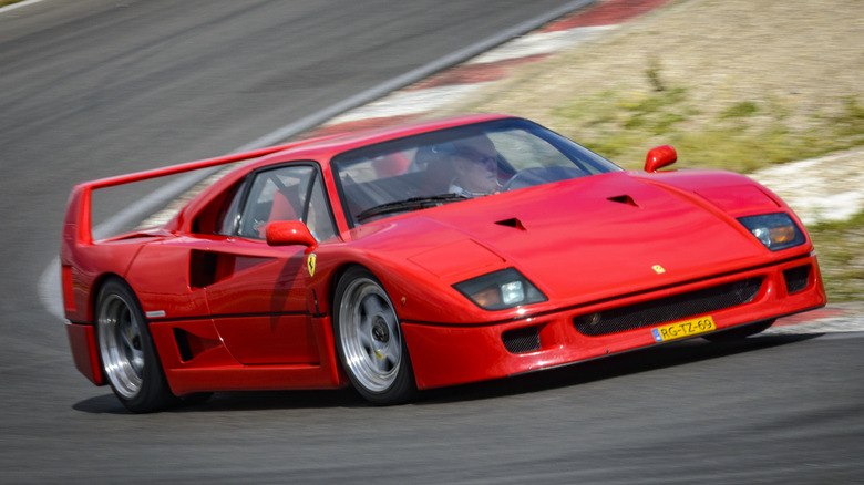 Ferrari F40 on the track