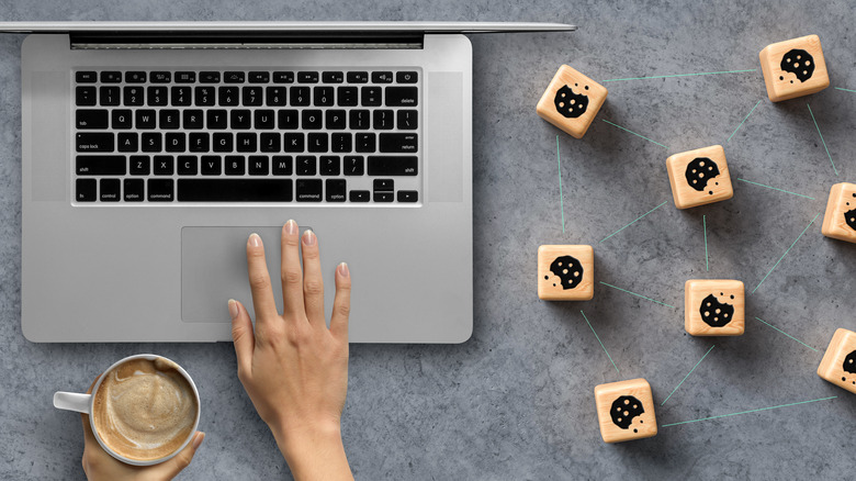 cookies on a table near laptop
