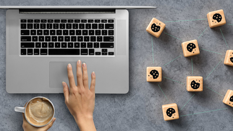cookies on a table near laptop