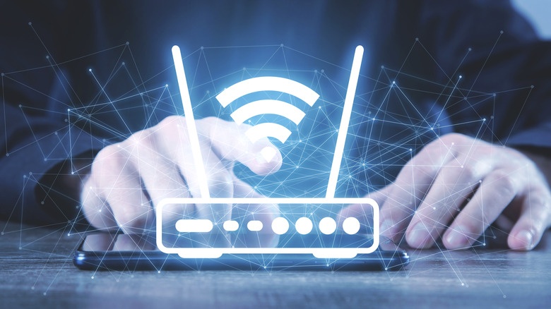 Wi-Fi router lights illustration