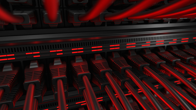 Modem ethernet cables lights