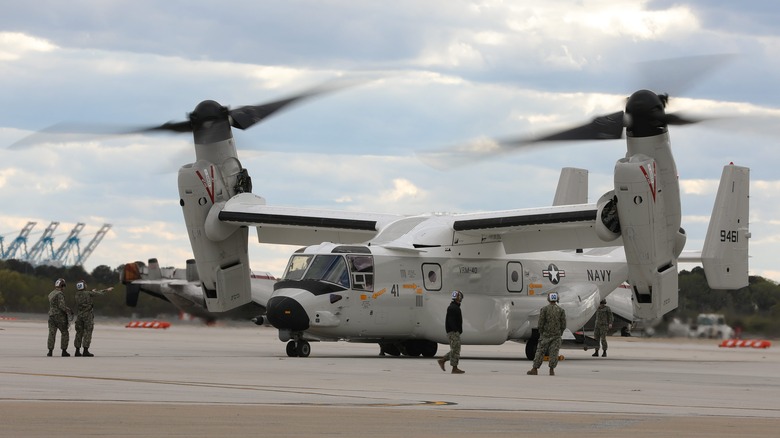 First CMV-22B arrival in Norfolk.