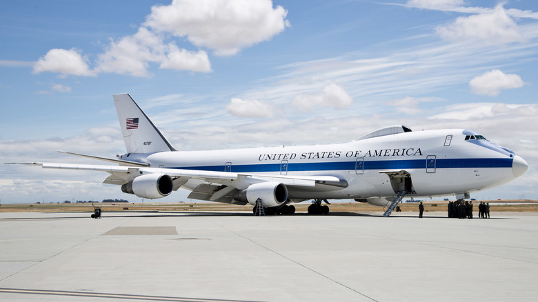 Air Force E-4B on tarmac.