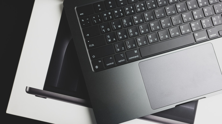 Top view of MacBook keyboard.