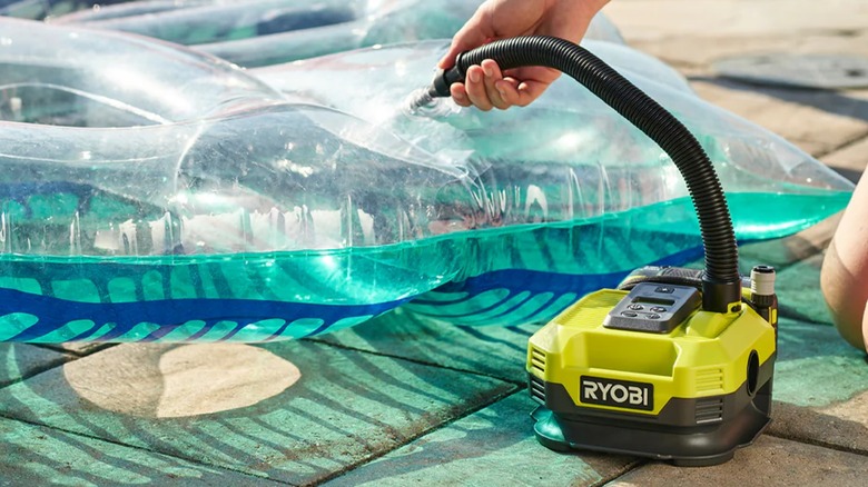 Ryobi Dual Function Inflator/Deflator used on pool toy