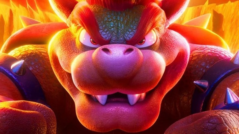 Bowser glaring flames