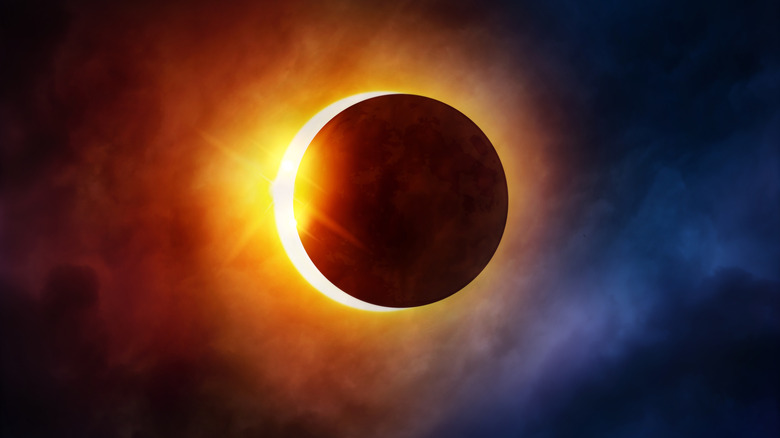 An illustration of a partial solar eclipse.