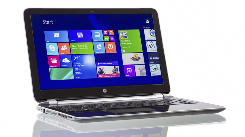 HP laptop start menu
