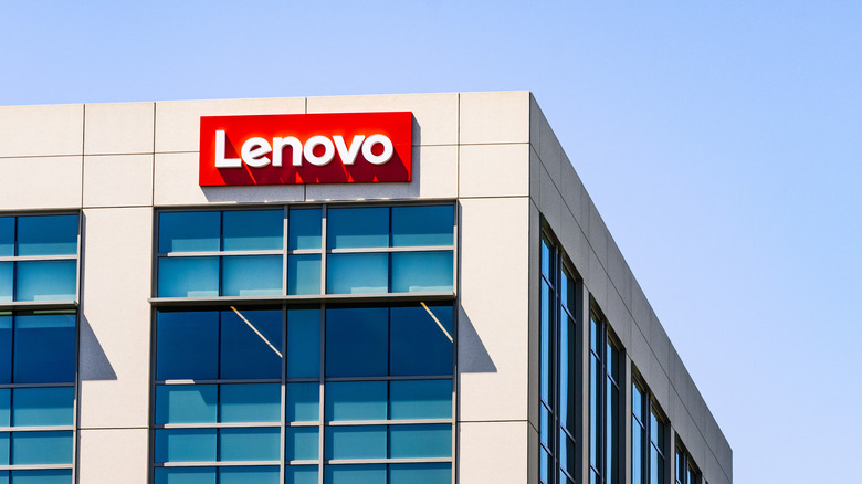 Lenovo logo on building
