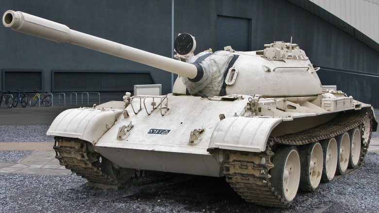 A Soviet Union T-55 Main Battle Tank on display at the Imperial War Museum