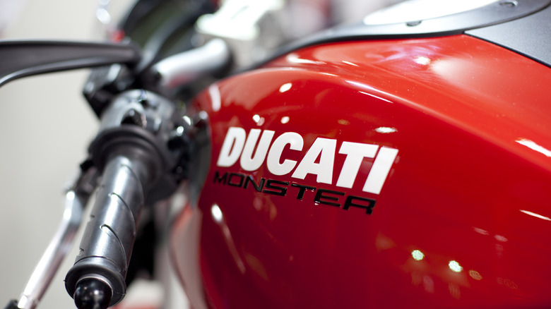 Ducati Monster red chassis logo