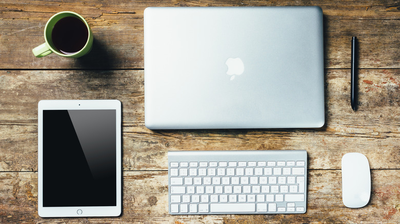 iPad and MacBook on table