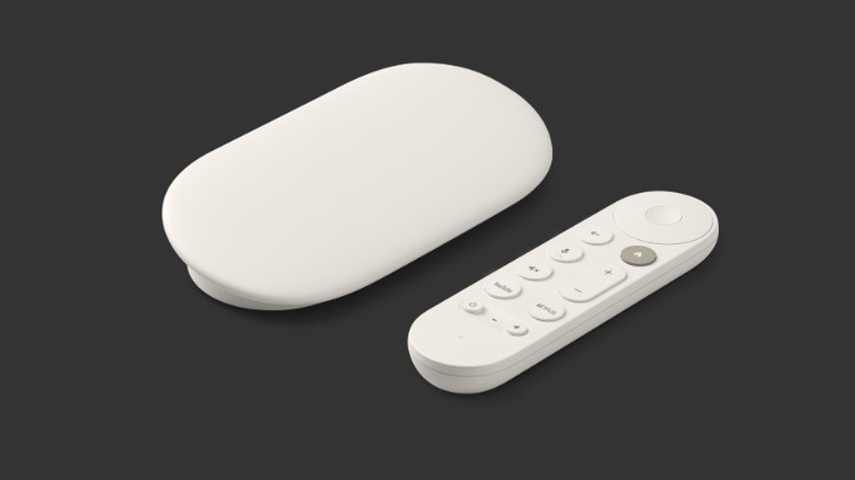 Google TV Streamer device with its remote