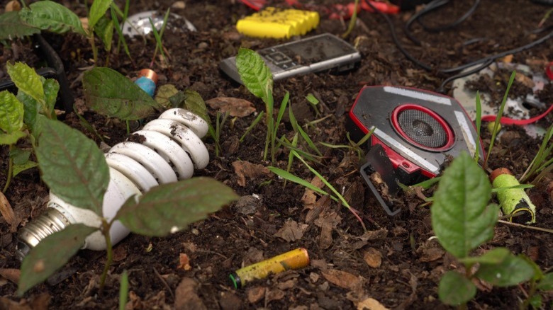 fluorescent light in dirt