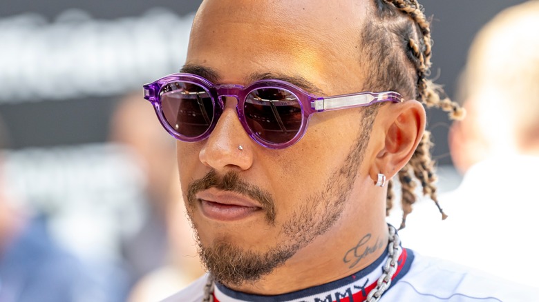 Lewis Hamilton with sunglasses