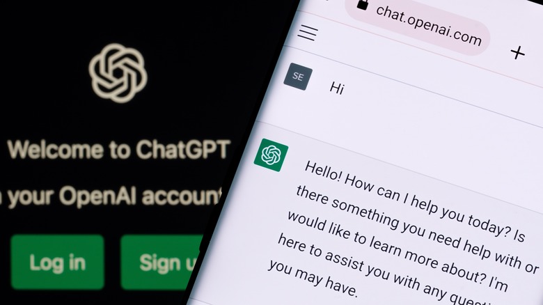 ChatGPT query interface.