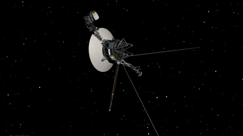 Illustration of Voyager 1 in deep space