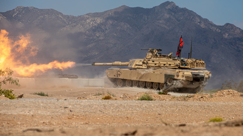 M1 Abrams fired at target.