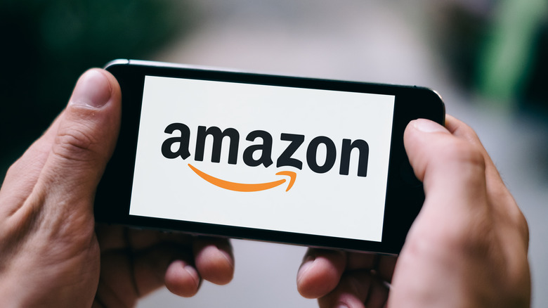 Amazon logo on smartphone