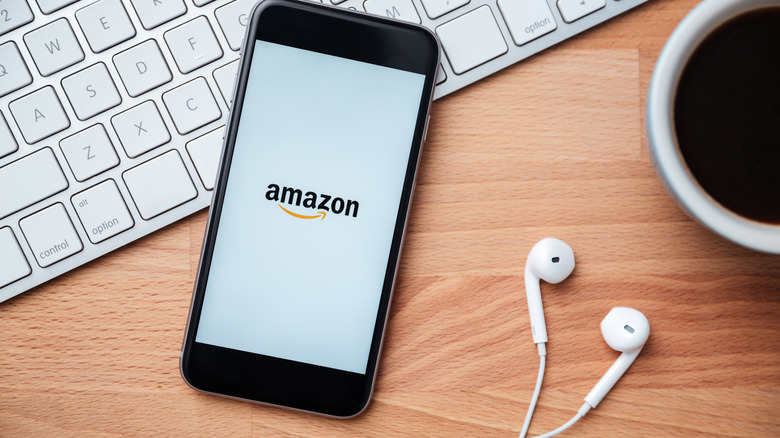 Amazon logo on smartphone