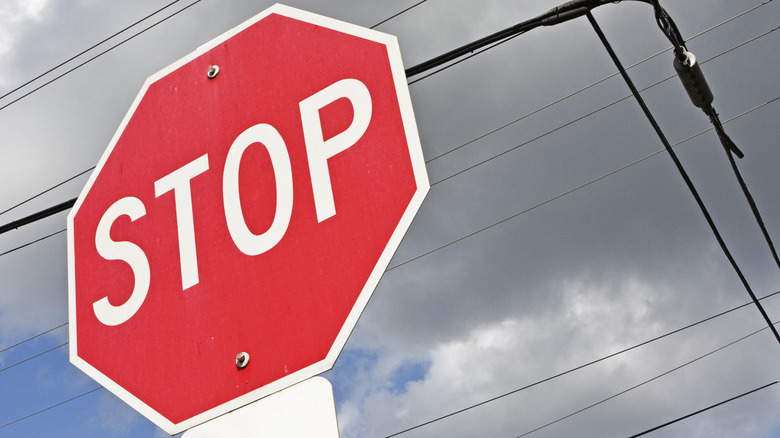 Closeup of a stop sign