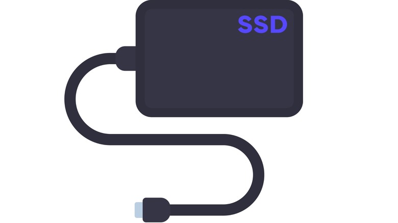 Solid state drive (SSD) isolated on white background