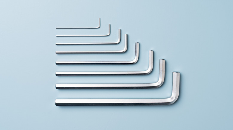 top view of a set of Allen wrenches