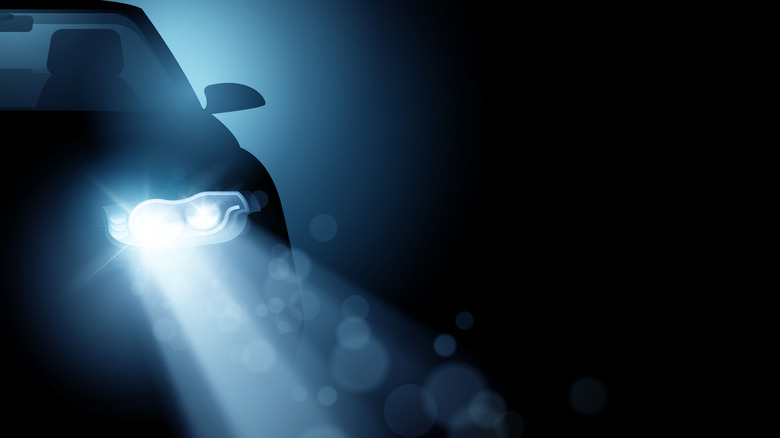 LED Headlights At Night