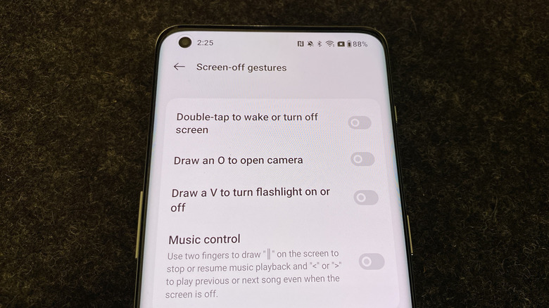 screen-off gestures oneplus