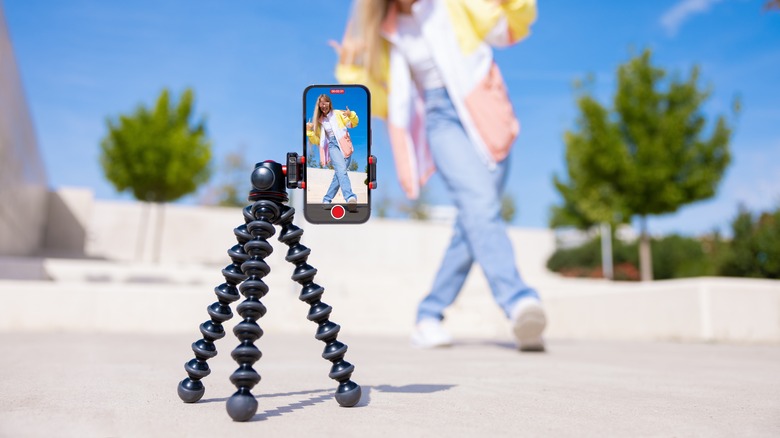 Influencer shooting a video