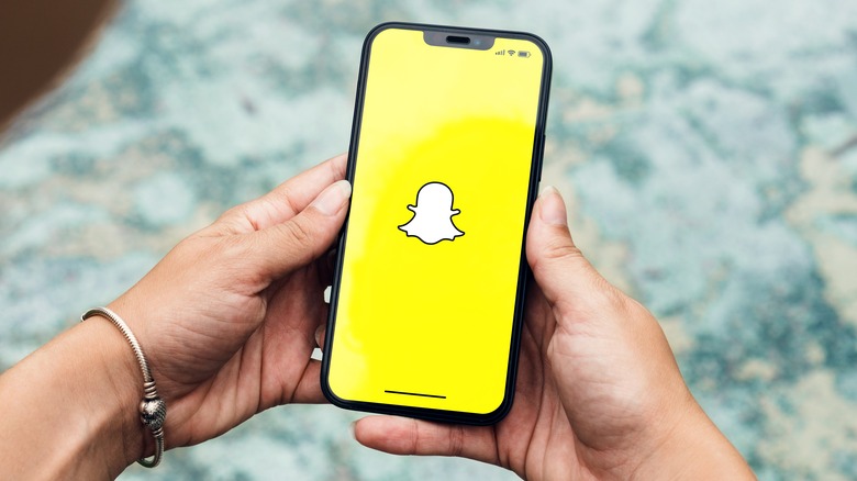A phone with Snapchat open.