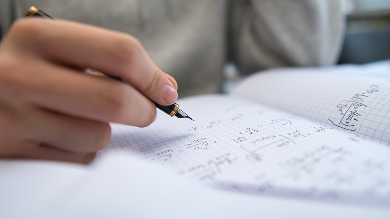 Math equations on paper.