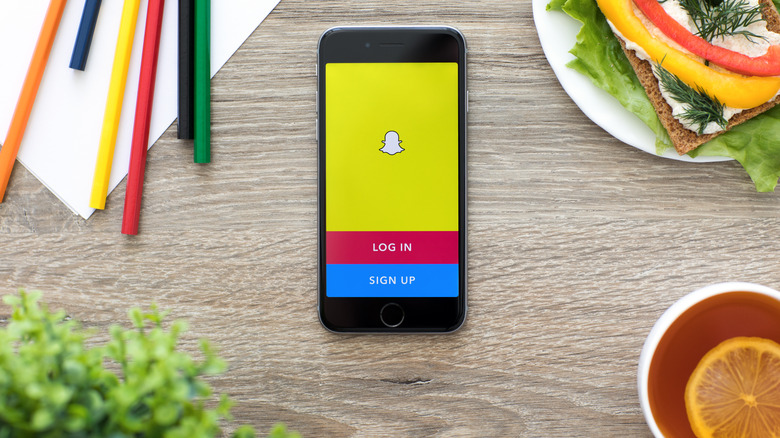 Snapchat app open on a phone
