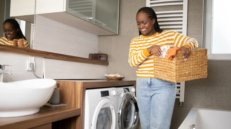 Hide Your Washer Hook Up & Add Storage With This DIY Solution