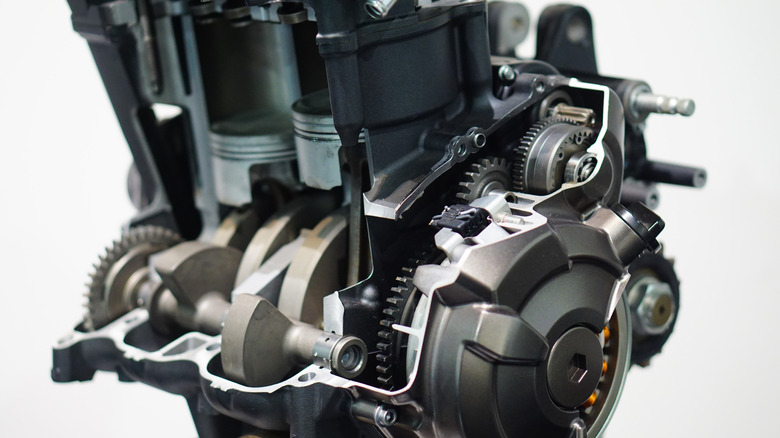 Yamaha MT-07 cutaway engine