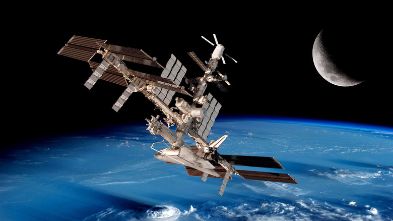 Satellite orbiting earth
