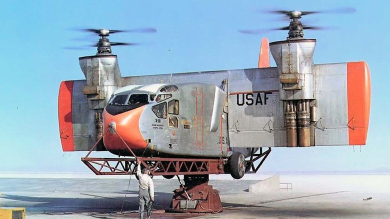 Hiller X-18 on test platform
