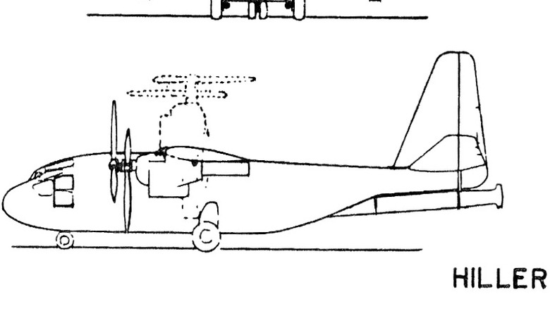 Hiller X-18 3-view line drawing