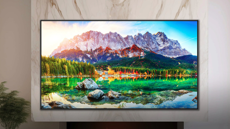 Hisense TV mounted on wall