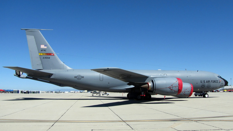 KC-135 tanker aircraft on the apron at March Air Reserve Base