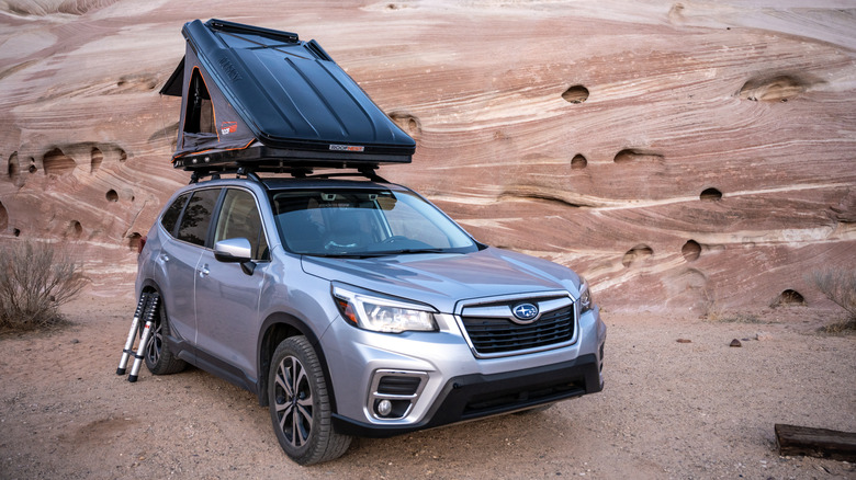 a Subaru out in the desert