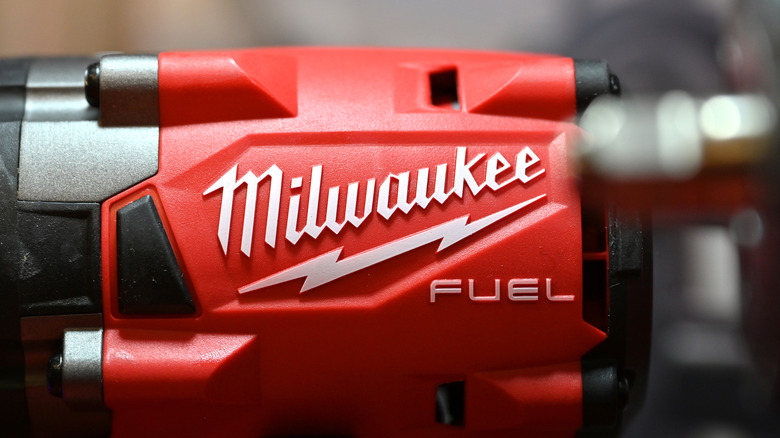 Picture showing close up of Milwaukee Tools Fuel logo