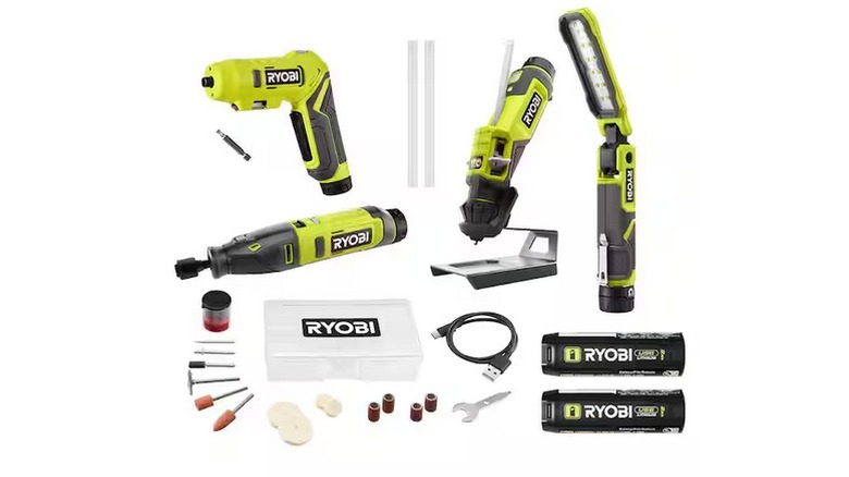 Ryobi USB Lithium Project Kit on white background