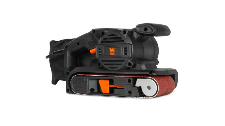 The Wen 7.5 Amp Corded Variable Speed Belt Sander on a white background.
