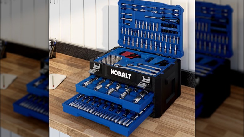 Kobalt mechanics set on a workbench