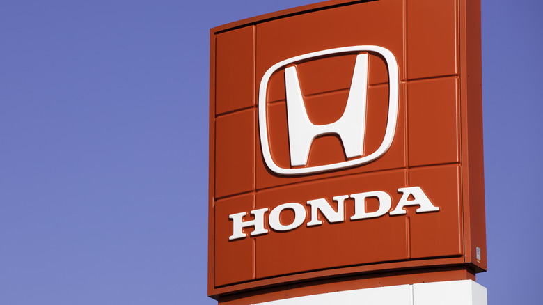 Honda logo at dealership
