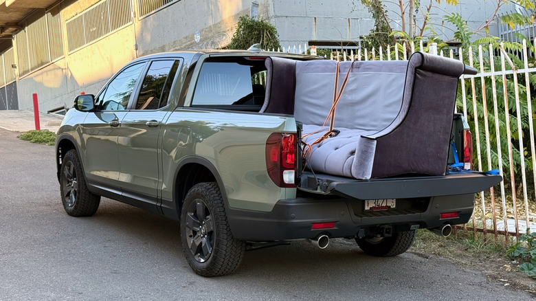 2026 Honda Ridgeline TrailSport hauling a couch