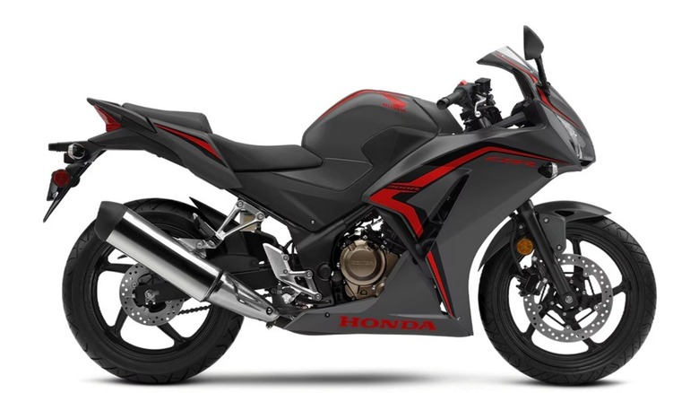 The Honda CBR300R in Matte Gray Metallic.