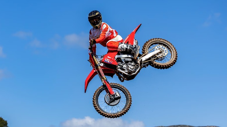 Person jumping CRF250R