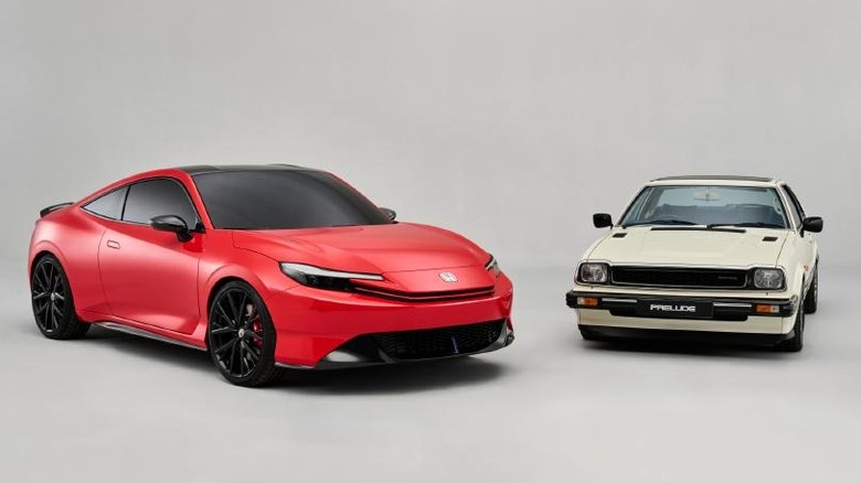 New Honda Prelude concept and first-generation Prelude parked side-by-side